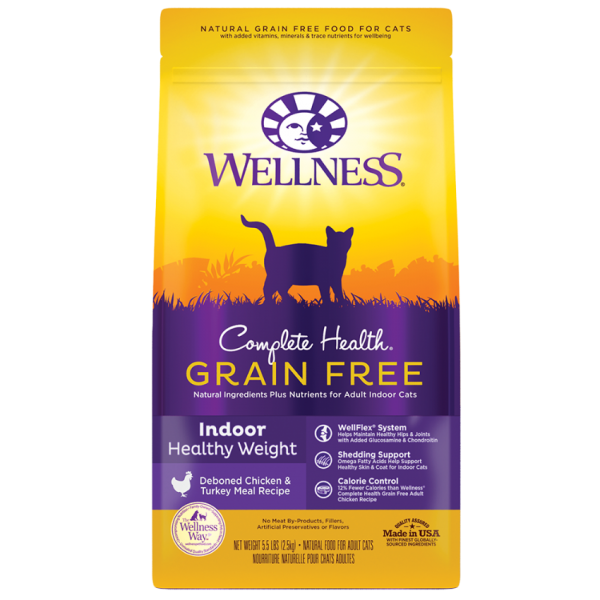 Wellness Complete Health Grain Free Healthy Weight Chicken for Indoor Cat 5.5lb