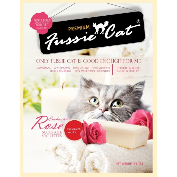 Fussie Cat 高竇貓玫瑰味礦物砂10L Fussie Cat 高竇貓玫瑰味礦物砂10L